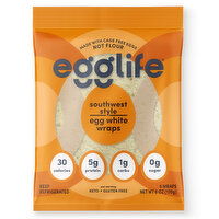 Egglife Egg White Wraps, Southwest Style, 6 Each