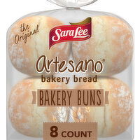 Sara Lee Artesano White Bakery Buns, 8 count, 19 oz, 8 Each