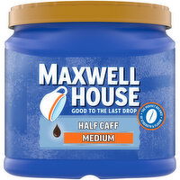 Maxwell House Half Caff Medium Roast Ground Coffee with One Half the Caffeine, 25.6 Ounce