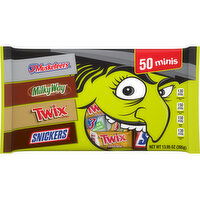 Mixed SNICKERS, TWIX, MILKY WAY & 3 MUSKETEERS Minis Halloween Candy, 50 Ct, 13.95 Oz Bag, 13.95 Ounce
