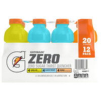 Gatorade Thirst Quencher, Zero Sugar, Lemon Lime, Glacier Freeze, Orange, 12 Pack, 12 Each