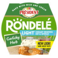 President Rondele Dip & Spread, Garlicky Herb, Creamy Whipped, 6.5 Ounce