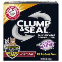 Arm & Hammer Clump & Seal Ultra Odor Blasters Litter, Complete Odor Sealing, Multi-Cat, 14 Pound