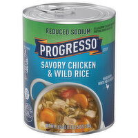 Progresso Soup, Reduced Sodium, Savory Chicken & Wild Rice, 18.5 Ounce