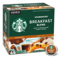 Starbucks K-Cup Coffee Pods, Breakfast Blend, Medium Roast, 44 Each