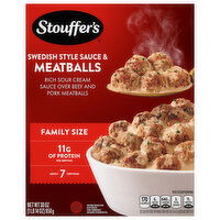 Stouffer's Sauce & Meatballs, Swedish Style, Family Size, 30 Ounce