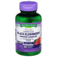 Nature's Truth Immune Complex, Black Elderberry, Sambucus, Chewable, Tablets, 60 Each