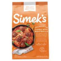 Simek's Meatballs, Jumbo Beef, Italian Style, 20 Ounce