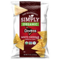 Doritos Simply Tortilla Chips, Organic, White Cheddar Flavored, 7.5 Ounce