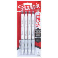 Sharpie S.Gel Pens, Comfort Grip, Black Ink, Medium, 0.7 mm, 4 Each