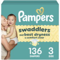 Pampers Swaddlers Diapers, Size 3, 136 Each