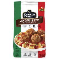 Cooked Perfect Meatballs, Angus Beef, Dinner Size, 18 Ounce