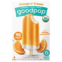 GoodPop Pops, Orange N' Cream, 4 Each