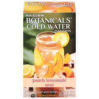 Bigelow Botanicals Cold Water Infusion, Caffeine Free, Peach Lemonade Acai, Tea Bags, 18 Each