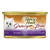 Fancy Feast Gravy Lovers Gravy Wet Cat Food, Gravy Lovers Chicken & Beef in Grilled Chicken Flavor Gravy, 3 Ounce