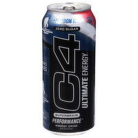 C4 Ultimate Energy Energy Drink, Performance, Zero Sugar, Freedom Ice, 16 Fluid ounce