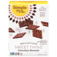 Simple Mills Seed & Nut Flour Chocolate Brownie Sweet Thins, 4.25 Ounce