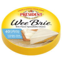 President Wee Brie Brie Flavor Spreadable Cheese, 4.9 Ounce