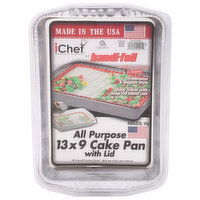 Handi-Foil iChef Cake Pan with Lid, All Purpose, 13 x 9, 1 Each