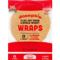 Joseph's Wraps, Flax, Oat Bran & Whole Wheat, 8 Inch, 6 Each