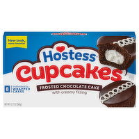 Hostess Cupcakes, Frosted Chocolate Cake, 8 Each