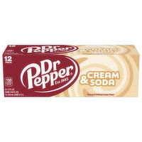 Dr Pepper Soda, Cream, 12 Pack, 12 Each