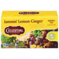 Celestial Seasonings Herbal Tea, Caffeine Free, Jammin' Lemon Ginger, Tea Bags, 20 Each