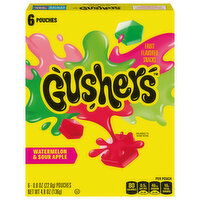Gushers Watermelon & Sour Apple Fruit Flavored Snacks, 6 Each