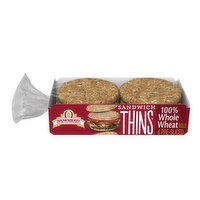 Brownberry Sandwich Thins Whole Wheat Pre-sliced Rolls, 6 count, 12 oz, 6 Each