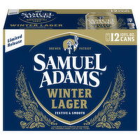 Samuel Adams Beer, Winter Lager, Festive & Smooth, 12 Each