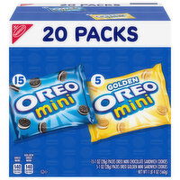 Oreo Mini Sandwich Cookies, Chocolate/Golden, 20 Packs, 20 Each