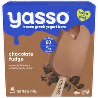 Yasso Yogurt Bars, Chocolate Fudge, Greek, 4 Each