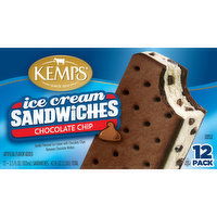 Kemps Chocolate Chip Ice Cream Sandwiches, 12 Each