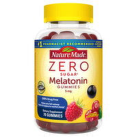 Nature Made Melatonin, Zero Sugar, 5 mg, Gummies, Mixed Berry, 70 Each