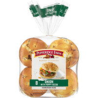 Pepperidge Farm® Bakery Classics Onion with Poppy Seeds Hamburger Buns, 15 Ounce