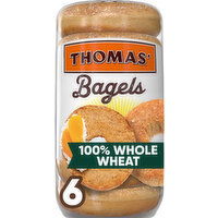 Thomas' Whole Wheat Pre-sliced Bagels, 6 count, 20 oz, 6 Each