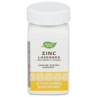 Nature's Way Zinc Lozenges, Immune System Support, Vegan Capsules, Wild Berry Flavored, 60 Each