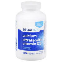 Equaline Calcium Citrate, with Vitamin D3, Caplets, 180 Each