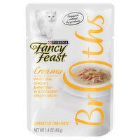 Fancy Feast Broths Cat Complement, Gourmet, Creamy, with Tuna, Chicken & Whitefish, 1.4 Ounce