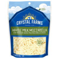 Crystal Farms Cheese, Mozzarella, Whole Milk, 8 Ounce