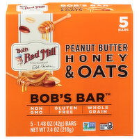 Bob's Red Mill Peanut Butter Honey & Oats Bob's Bar, 5 Each