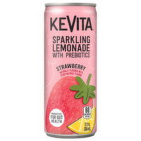 KeVita Sparkling Lemonade, with Prebiotics, Strawberry, 12 Fluid ounce