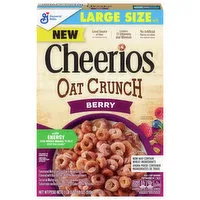 Cheerios Oat Crunch Cereal, Berry, Large Size, 18 Ounce