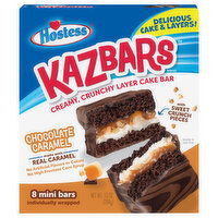 Hostess Kazbars Cake Bar, Chocolate Caramel, Mini, 8 Each