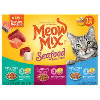Meow Mix Cat Food, Seafood Favorites, Adult, 12 Each