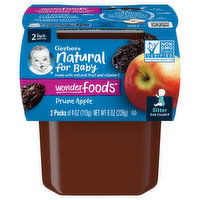 Gerber Natural for Baby Prune Apple, Sitter 2nd Foods, 2 Pack, 2 Each