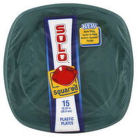 Solo Squared Plates, Plastic, 15 Each