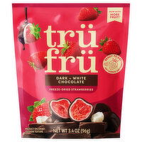 Tru Fru Freeze-Dried Dark + White Chocolate Strawberries, 3.4 Ounce