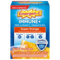 Emergen-C Immune+, 1000 mg, Super Orange, 10 Each