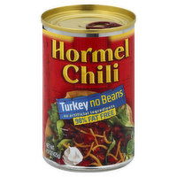 Hormel Chili, No Beans, 98% fat free, Turkey, 15 Ounce